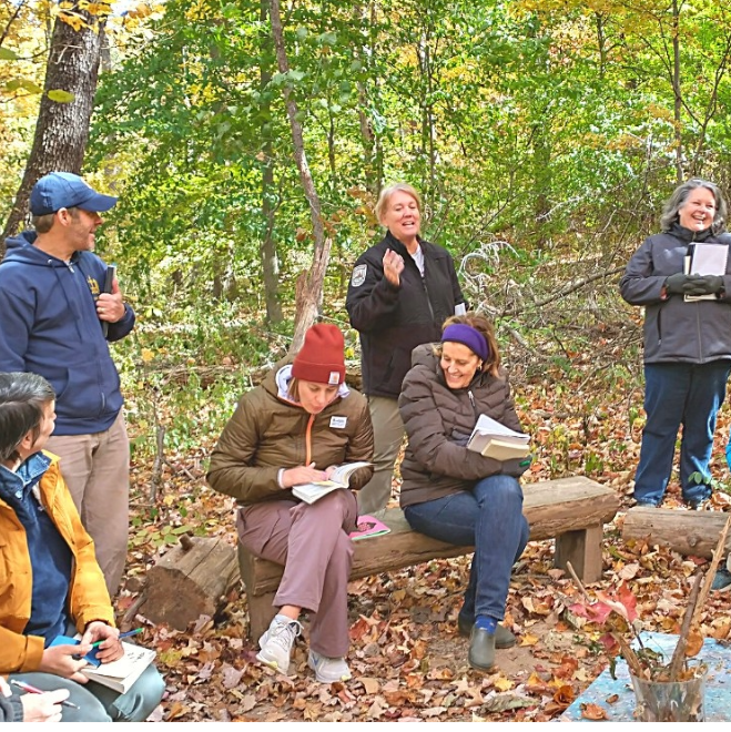 conversation in the woods