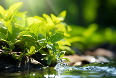 plants along water